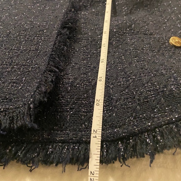 Tory Burch Emma Navy Tweed Three Quarter Sleeve Jacket 12 - Picture 15 of 15